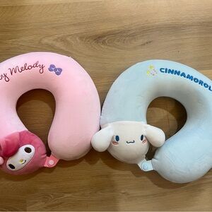 Sanrio My Melody and Cinnamoroll Neck Pillows - Pink and Light Blue